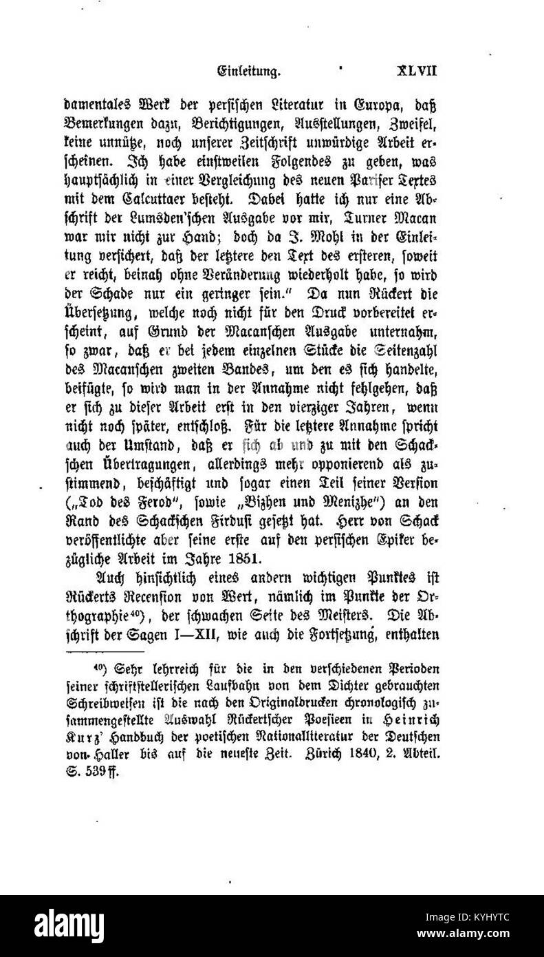 Klassisches persisches Epos „Shahname“, adaptiert von Rückert, mit Illustrationen und einer historischen Perspektive auf mythologische Geschichten und heldenhafte Erzählungen. Stockfoto