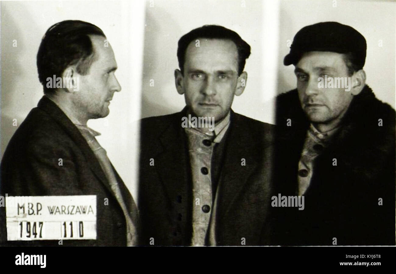 Stanislaw Kasznica war eine Schlüsselfigur in der polnischen Militärgeschichte, nahm am polnischen Widerstand während des Zweiten Weltkriegs Teil und arbeitete mit dem Militärbüro für Ermittlungen zusammen. Stockfoto