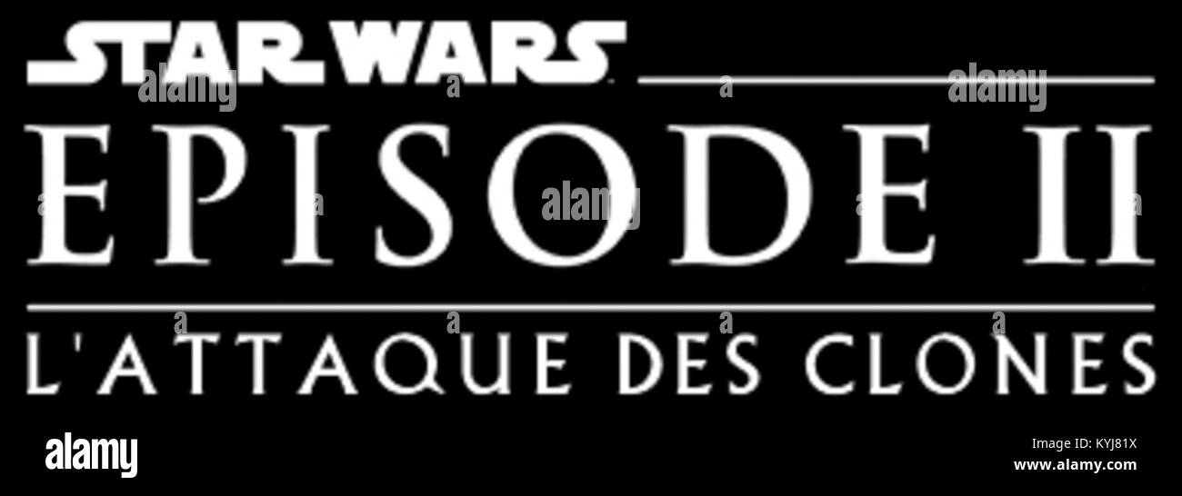 Logo für Star Wars Episode II: Attack of the Clones, Teil der Star Wars-Filmreihe und visuelles Branding. Stockfoto