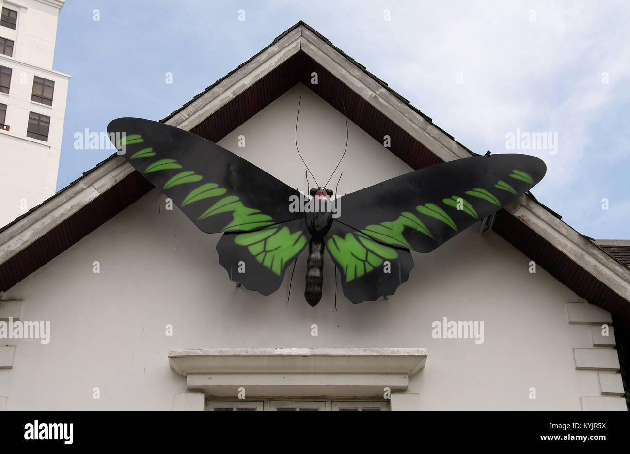 Sarawak Natural History Museum mit einem Rajah Brookes Birdwing Butterfly Stockfoto