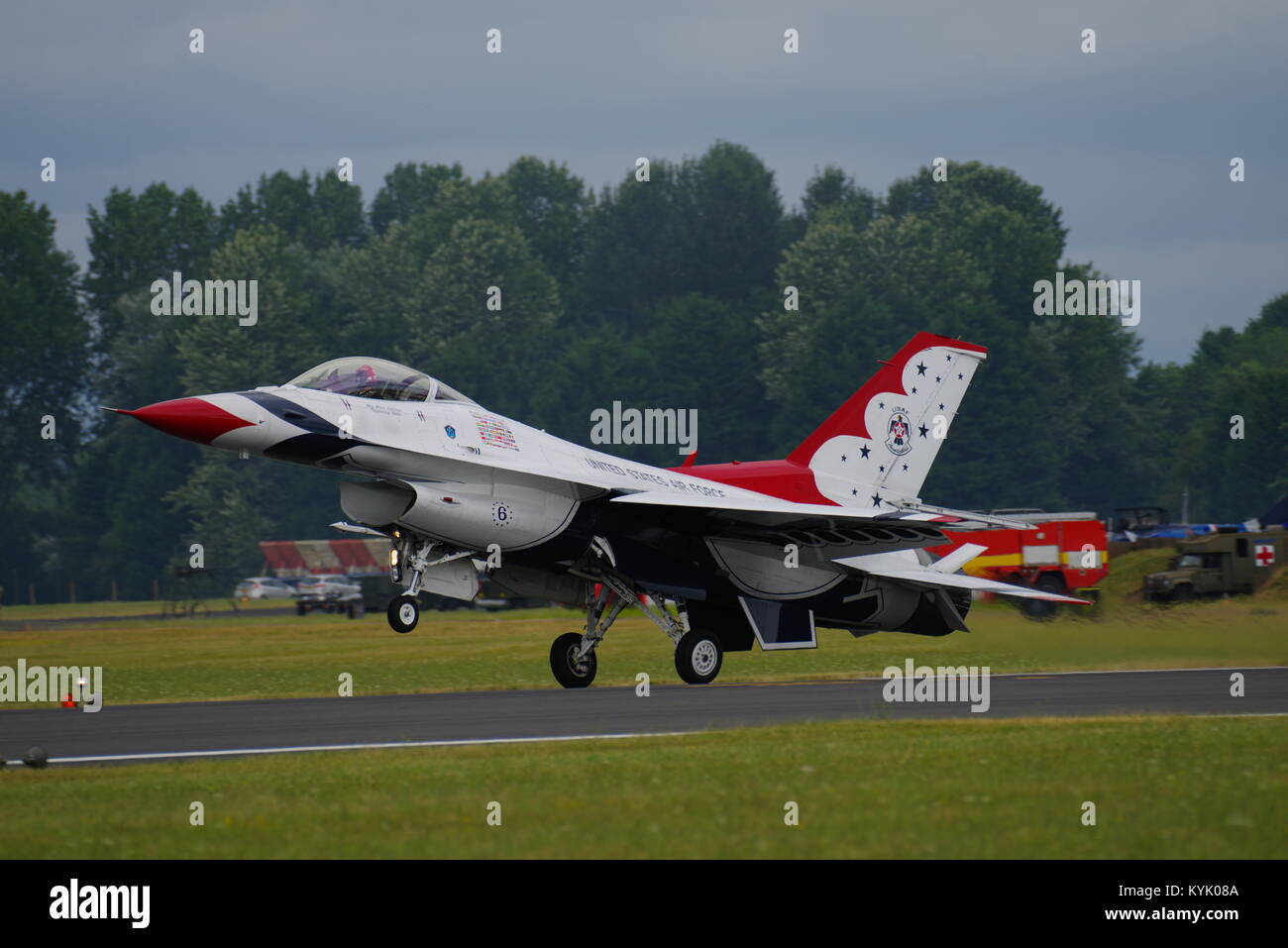 Thunderbirds Aerobatic Display Team RIAT, R A F Fairford, Gloucestershire, England, Vereinigtes Königreich. Stockfoto