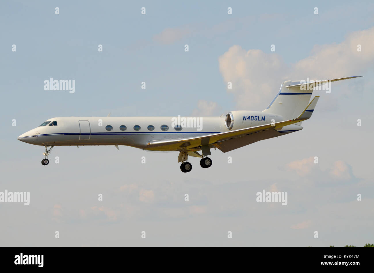 Gulfstream V GV G-V N405LM, betrieben von Lockheed Martin und landete bei der RAF Fairford. Business Jet. Bizjet Stockfoto