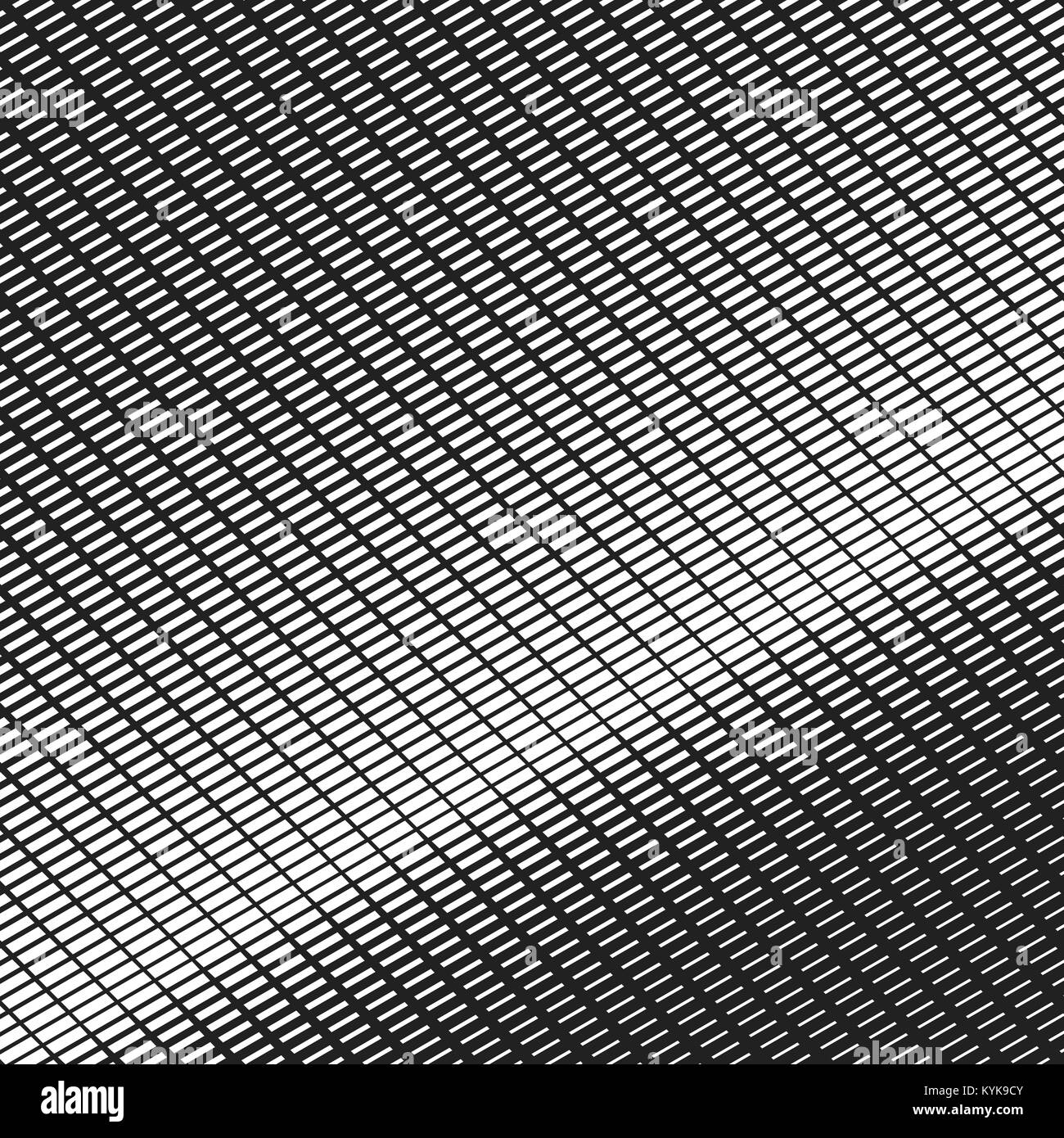 Sich überschneidende Linien mit unterschiedlicher Dicke, die ein Raster. halftone Wirkung. vector Hintergrund Stock Vektor