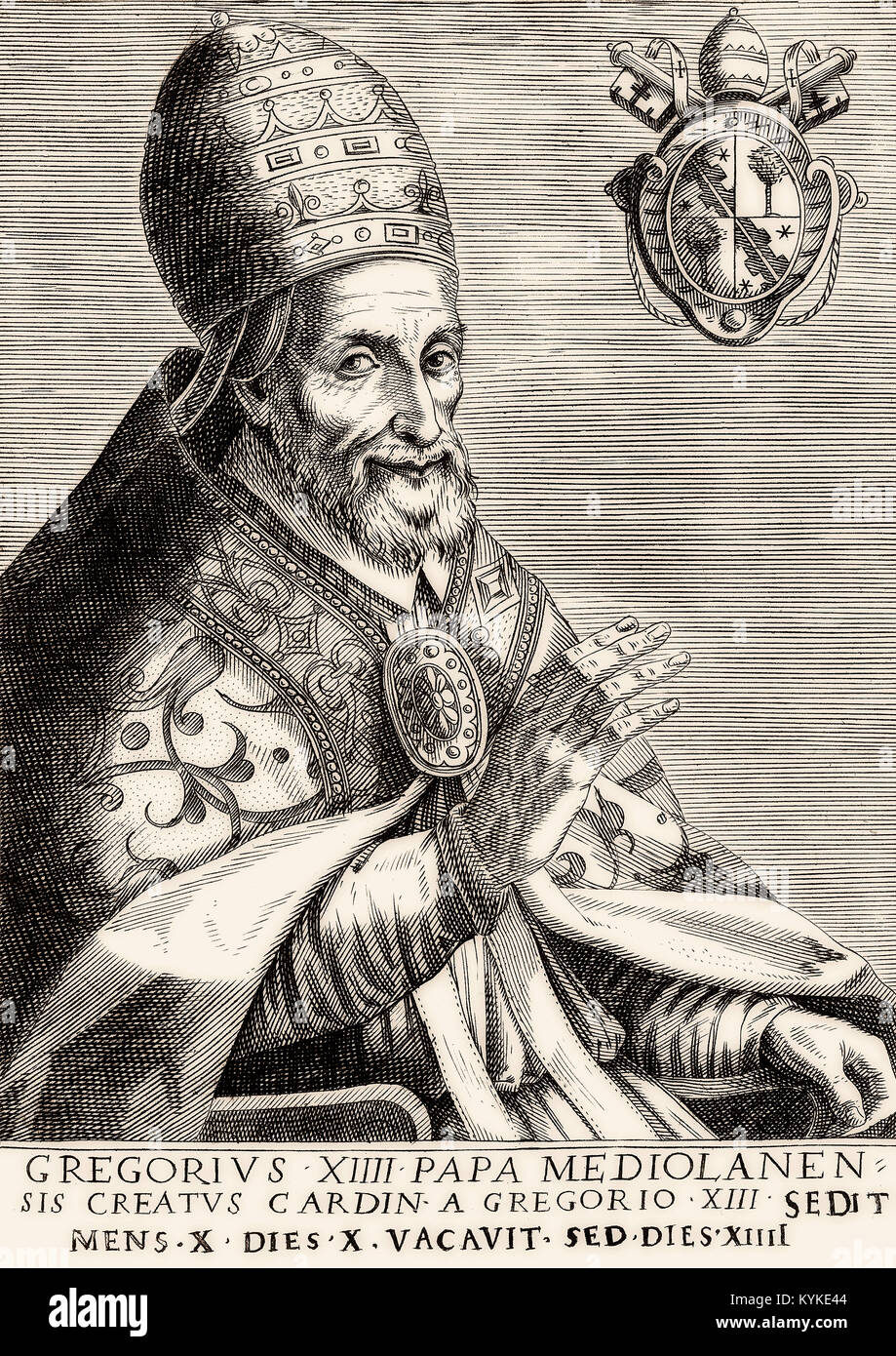 Papst Gregor XIV., 1535 - 1591, Papst vom 5. Dezember 1590 bis zu seinem Tod Stockfoto