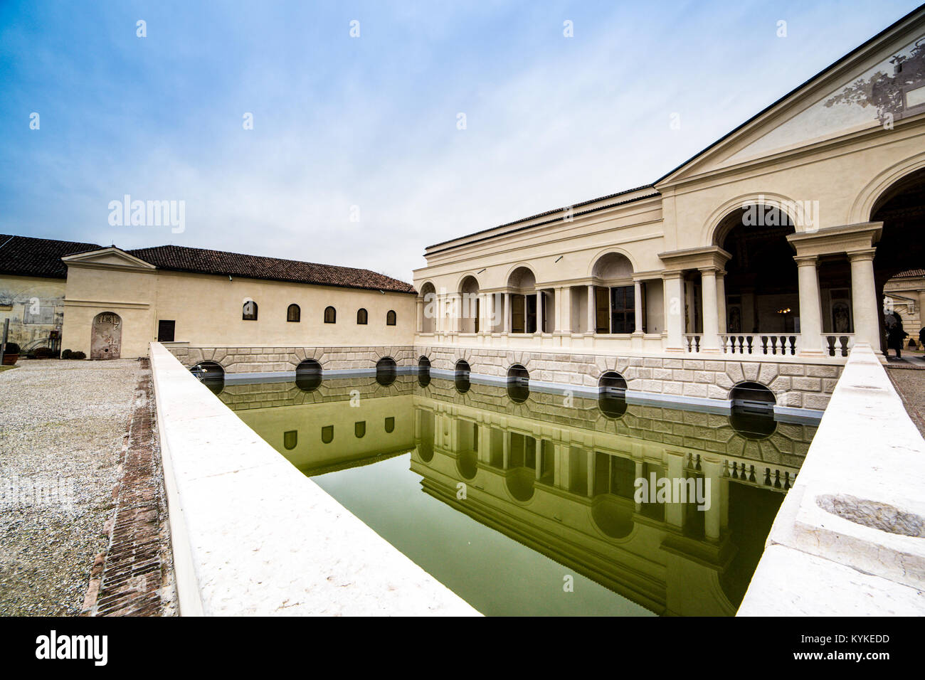 Ein Stück der Garten im Palazzo Te, einem 16. Jahrhundert palce entworfen von Giulio Romano und in Mantua (Mantova), Lombardei Stockfoto