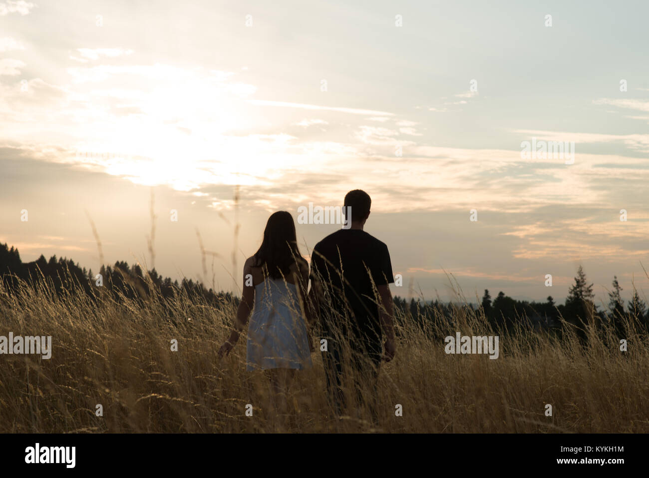 Sonnenuntergang am Abend Spaziergänge Stockfoto