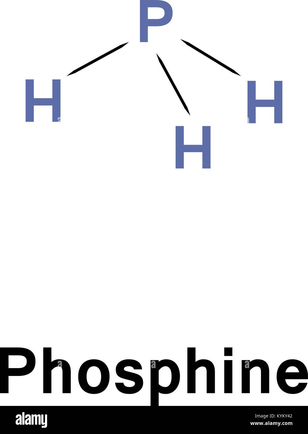 Phosphin ist die Verbindung mit der chemischen Formel PH 3. Es ist eine farblose, brennbare, giftige Gase und pnictogen Hydrid Stock Vektor