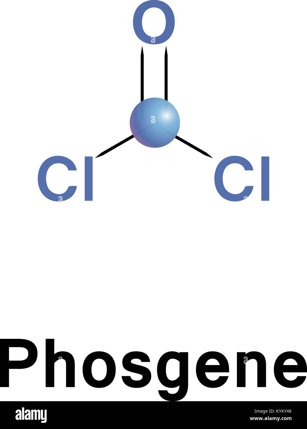 Phosgen ist ein geschätzter industriellen Reagenzien und Baustein in der Synthese von Pharmazeutika und anderen organischen Verbindungen. Stock Vektor