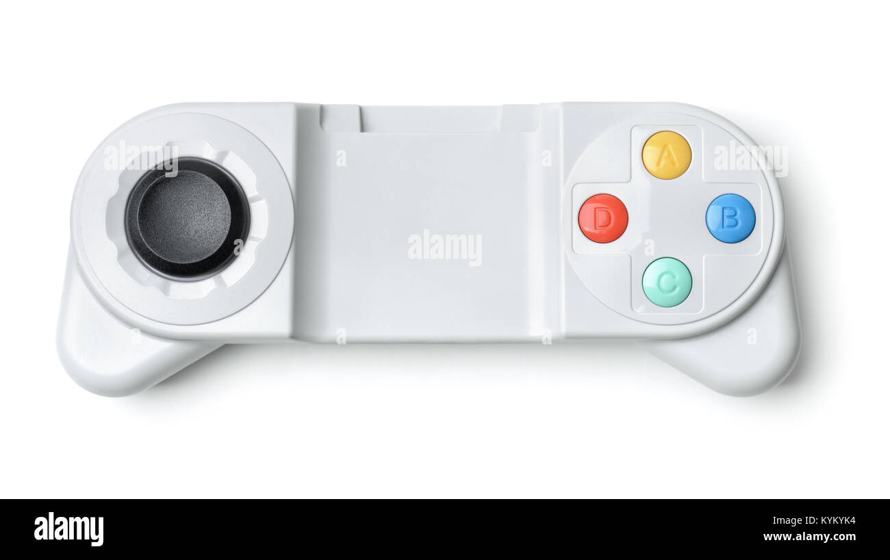 Blick von oben auf die Wireless Gamepad isoliert auf weißem Stockfoto