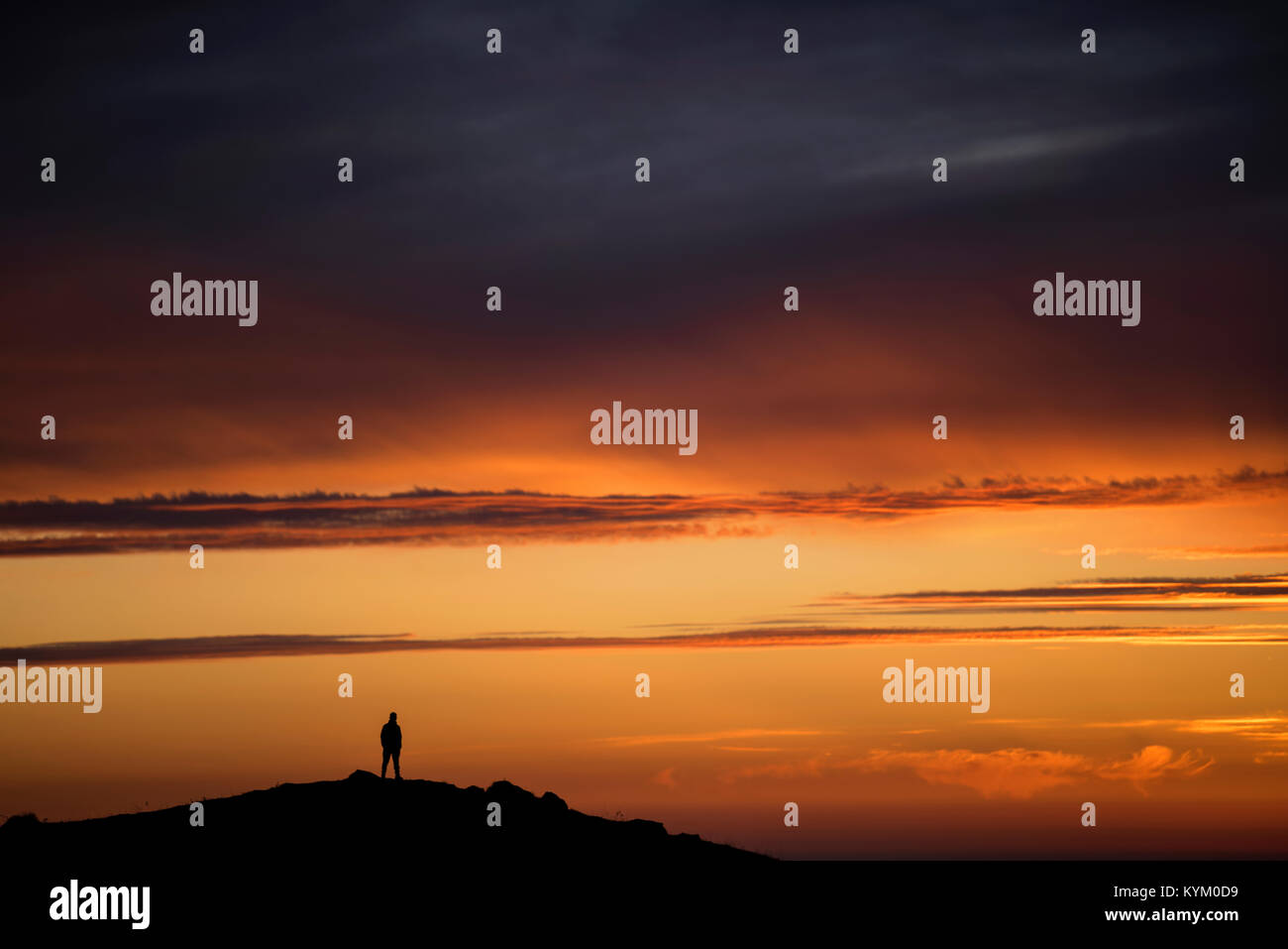 Schönen Sonnenuntergang über Prashar See, Mandi, Himachal Pradesh, Indien Stockfoto