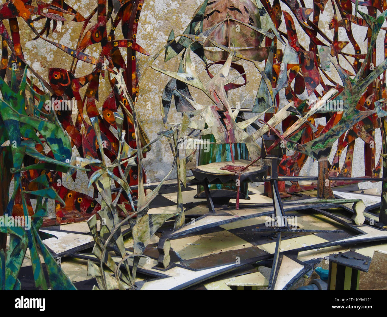 Ein Werbebild für die Oper *de Harlekin's Demise*, aufgenommen von Paul Kubic im Jahr 1996. Das Foto spiegelt einen entscheidenden Moment in der Inszenierung der Produktion wider. Stockfoto