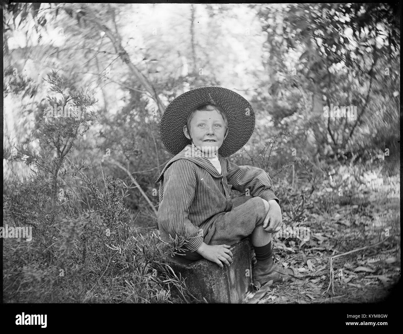 Eine Sammlung von Glasnegativen mit historischen Bildern von Sydney und Manly in Australien, mit Blick auf die Stadt und die Küste. Stockfoto