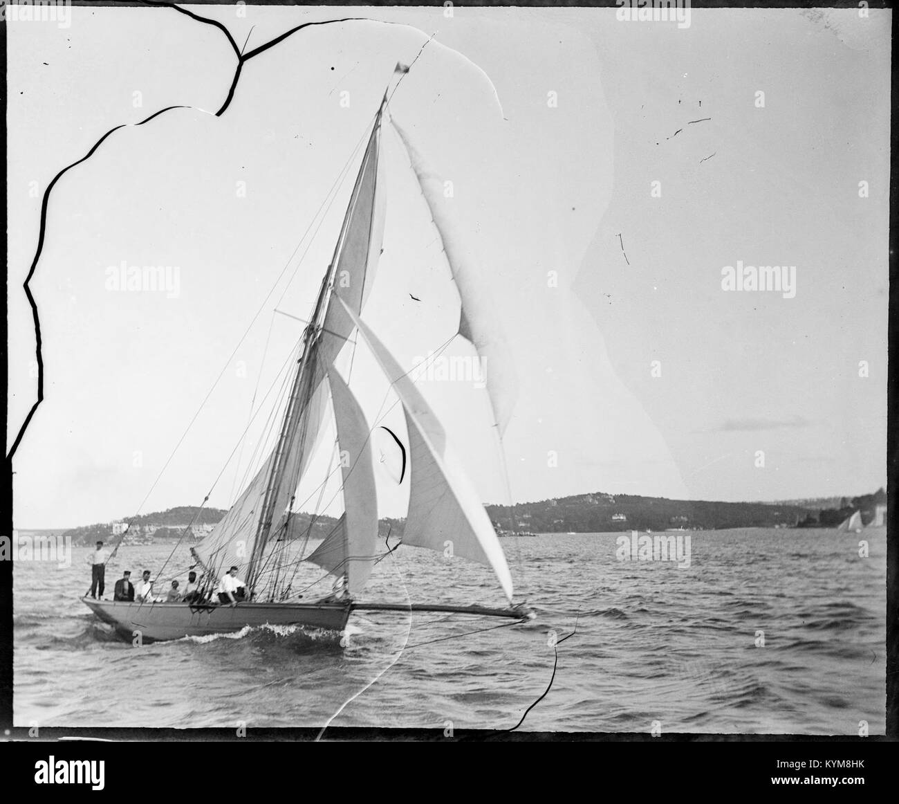 Historische Glasnegative, die Bilder von Sydney und Manly darstellen und die Landschaften und Wahrzeichen der Region darstellen. Stockfoto