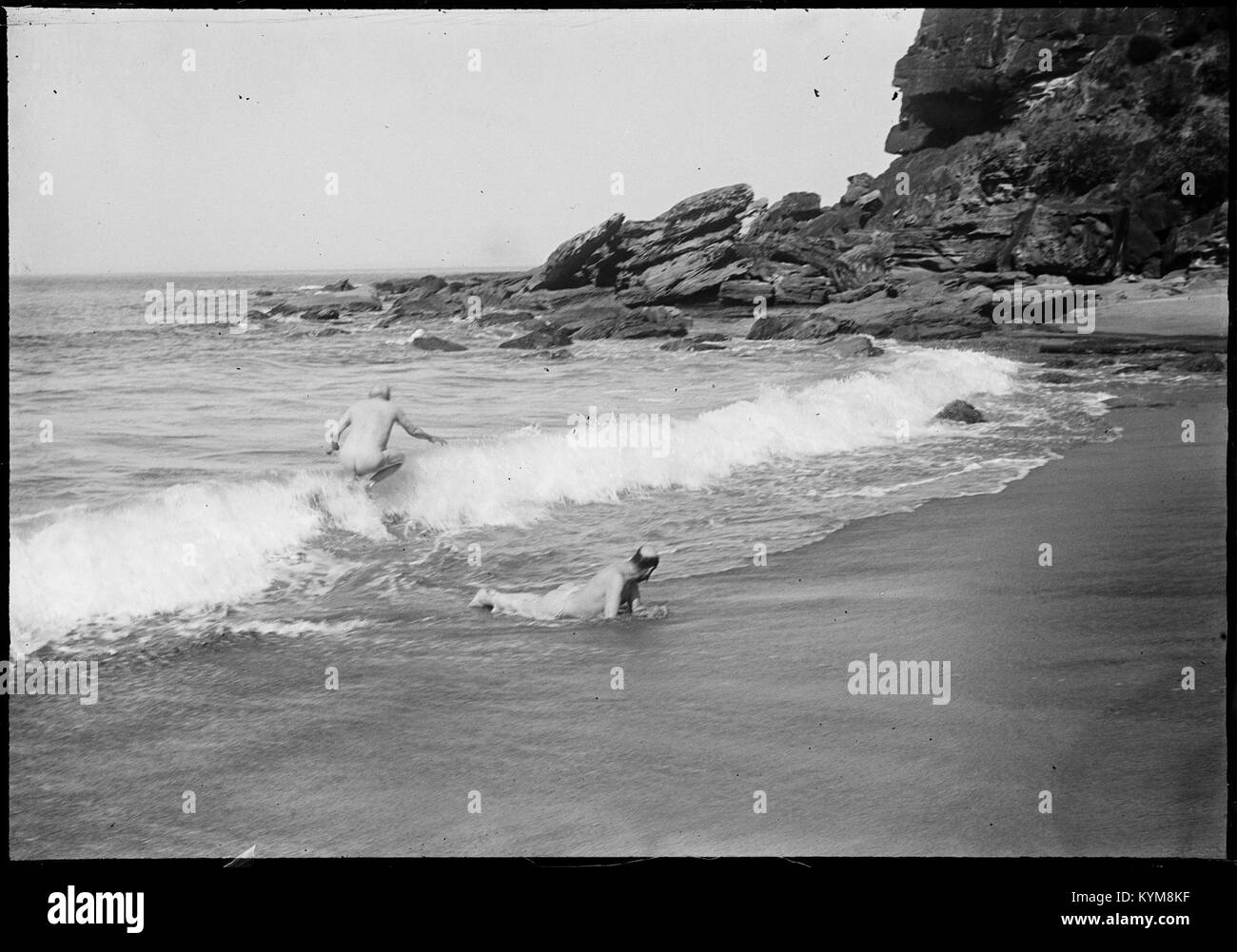 Glasnegative des Woy Woy Area, aufgenommen zwischen 1890 und 1910, dokumentieren historische Szenen aus der Region. Stockfoto