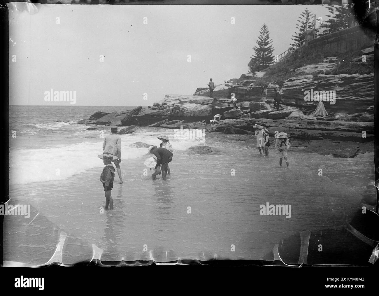 Eine Sammlung von Glasnegativen aus der Region Woy Woy, aufgenommen zwischen 1890 und 1910, die frühe Fotografien dieser Küstenregion in New South Wales, Australien, zeigen. Stockfoto