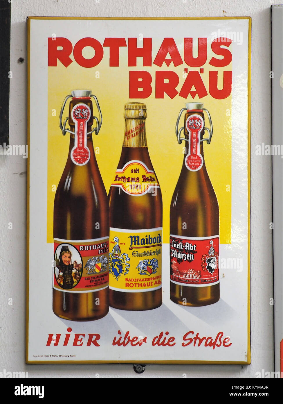 Schmid Bräu Aalen Pappschild Grünbaum Brauerei Reklameschilde