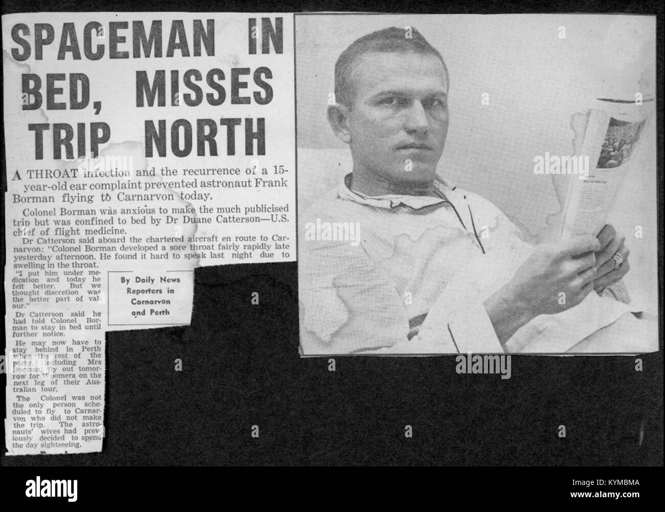 Ein Foto aus der Wally Schirra Collection, das ein bemerkenswertes Bild des Astronauten und eines der ersten Amerikaner zeigt, der die Erde umkreist. Das Bild dokumentiert seine Beiträge zur Weltraumforschung in den frühen Stadien des NASA-Raumfahrtprogramms. Stockfoto