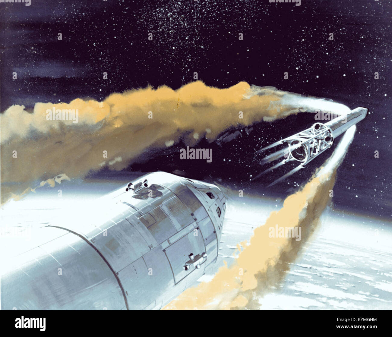 Ein weltraumbezogenes Foto aus der Serie 08, das einen bedeutenden Moment oder ein bedeutendes Objekt aus dem Bereich der Weltraumforschung zeigt. Stockfoto