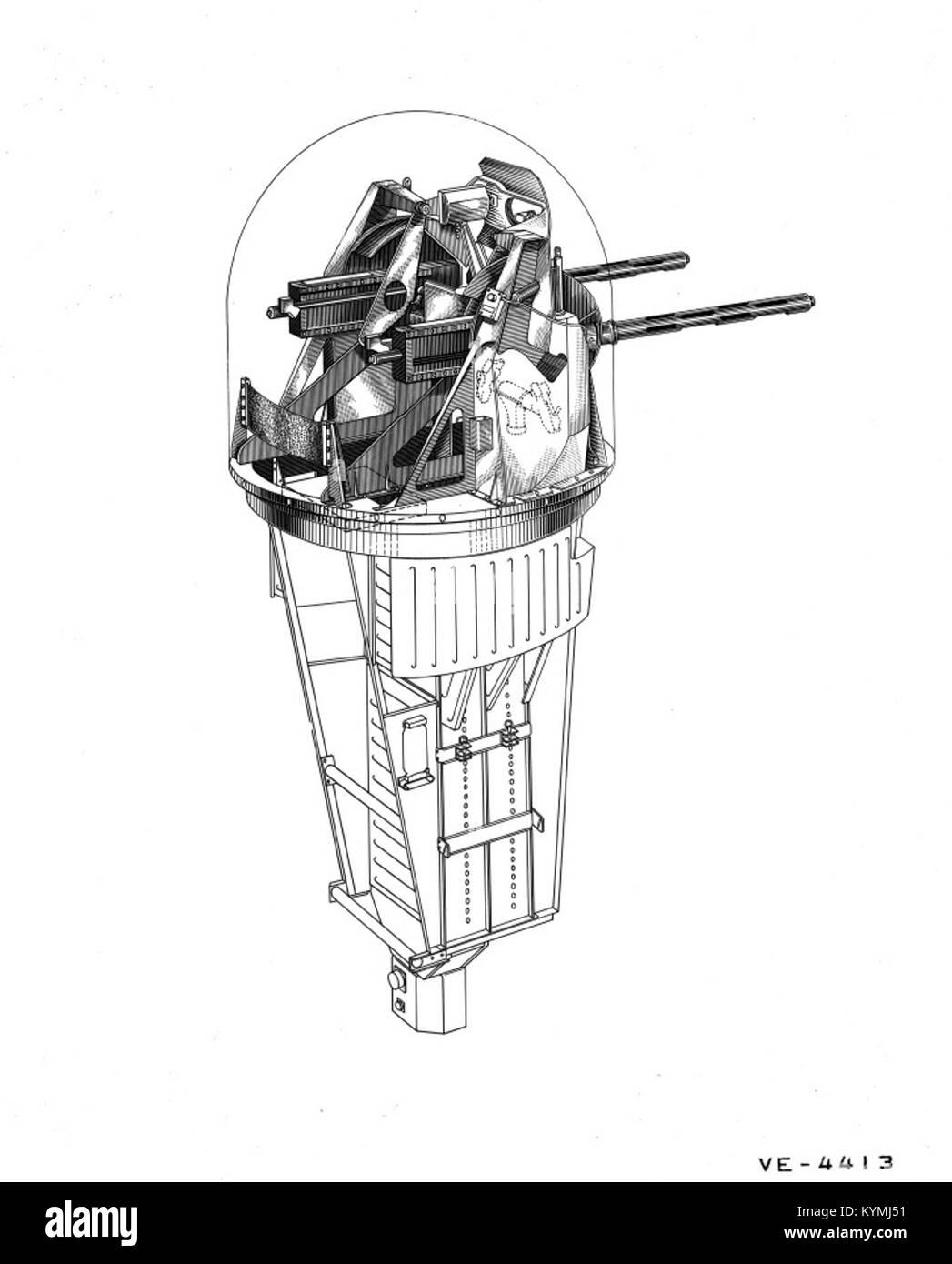 Foto eines Convair-Flugzeugs, das als negativ aufgenommen wurde und das Design und die Technologie des Flugzeugs zeigt, Teil der Luftfahrtgeschichte. Stockfoto