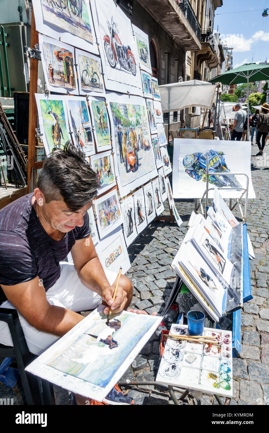 Buenos Aires Argentinien, San Telmo Plaza Dorrego, Kunstmesse, Verkäufer, Stände Stand Marktkauf, Markt, Shopping Shopper Shopper Shop Geschäfte BU Stockfoto Buenos Aires Argentinien, San Telmo Plaza Dorrego, Kunstmesse, Verkäufer, Stände Stand Marktkauf, Markt, Shopping Shopper Shopper Shop Geschäfte BU Stockfoto