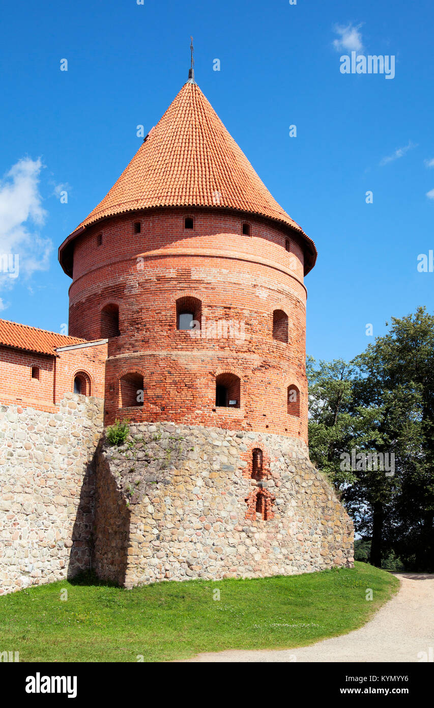 Turm der Trakai Burg in der Nähe von Vilnius Stockfoto Turm der Trakai Burg in der Nähe von Vilnius Stockfoto
