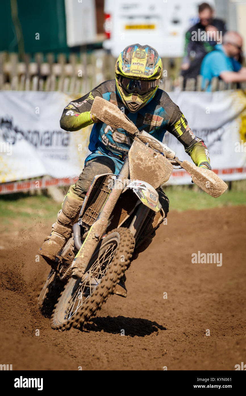 James Carpenter auf der Revo Husvarna MX2 Am 2017 Maxxis British Championship, Cadders Hill, Lyng, Norfolk, Großbritannien. Stockfoto