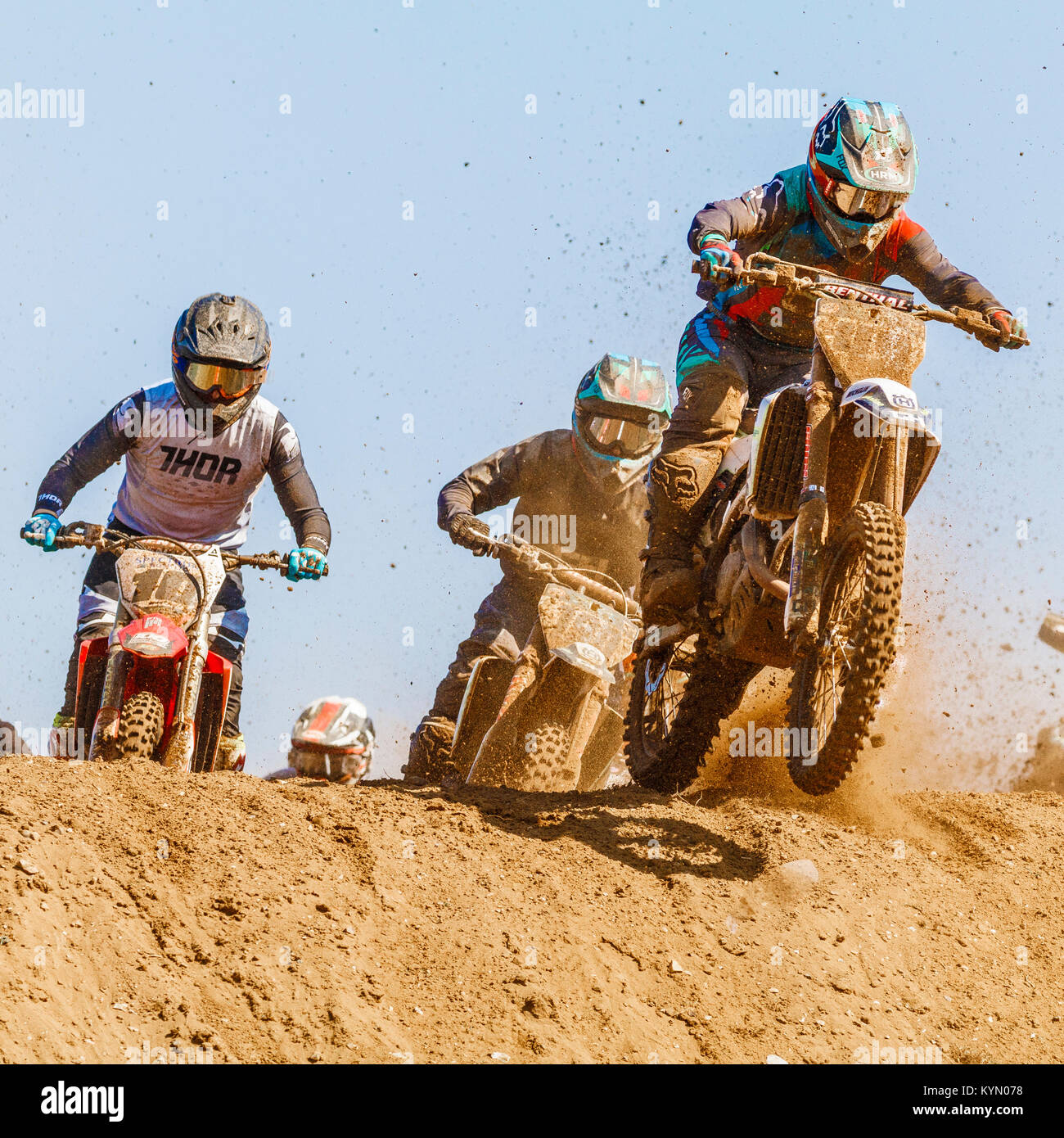 Lukas Parker auf die GH Motorräder GB Finch Husqvarna MX1 Am 2017 Maxxis British Championship, Cadders Hill, Lyng, Norfolk, Großbritannien. Stockfoto