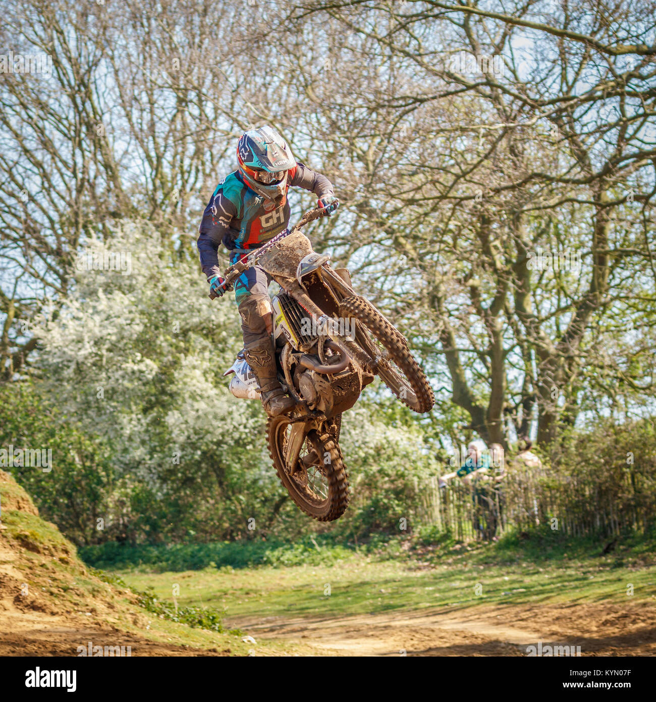 Lukas Parker auf die GH Motorräder GB Finch Husqvarna MX1 Am 2017 Maxxis British Championship, Cadders Hill, Lyng, Norfolk, Großbritannien. Stockfoto