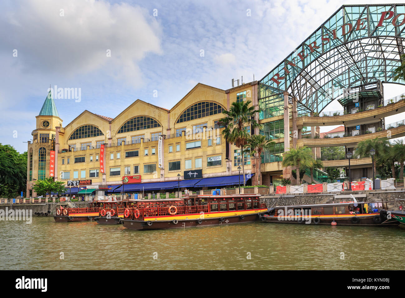 Singapur, Singapur - ca. September 2017: Clarke Quay Singapur, Singapur. Stockfoto