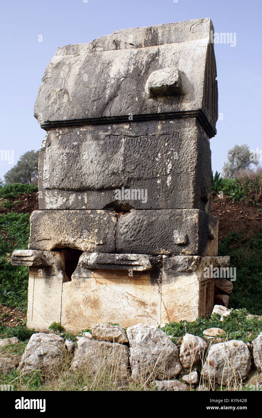 Große alte Sarkophag in Patara, Türkei Stockfoto