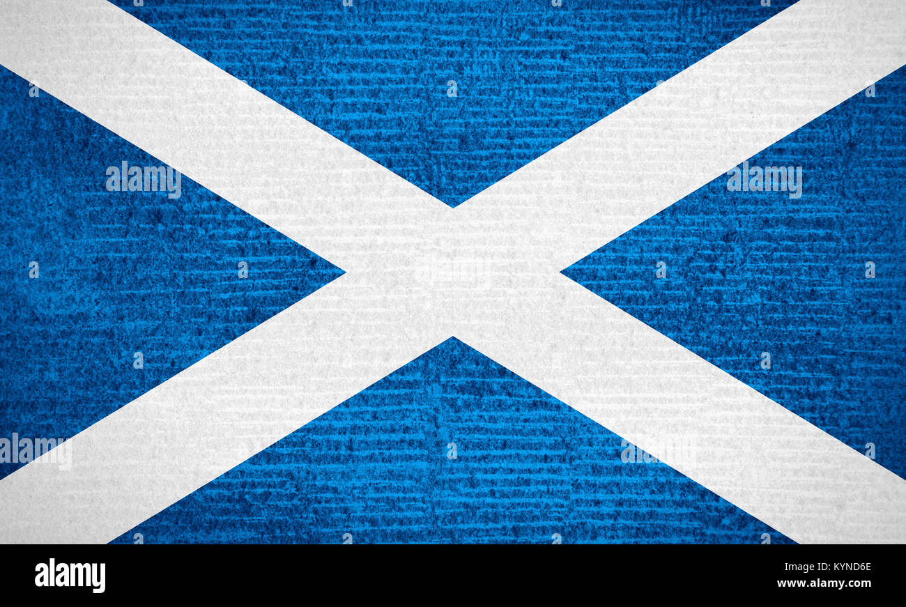 Flagge Schottland oder schottische Fahne auf Zeile muster textur Stockfoto