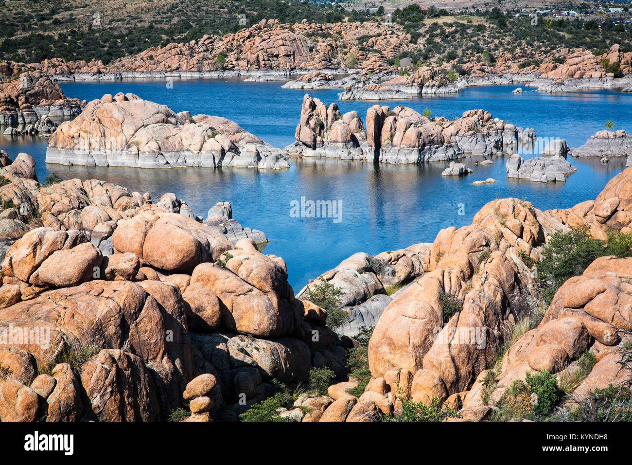 Watson See ist ein Stausee in den Granit Talbereich von Prescott, Arizona. Stockfoto