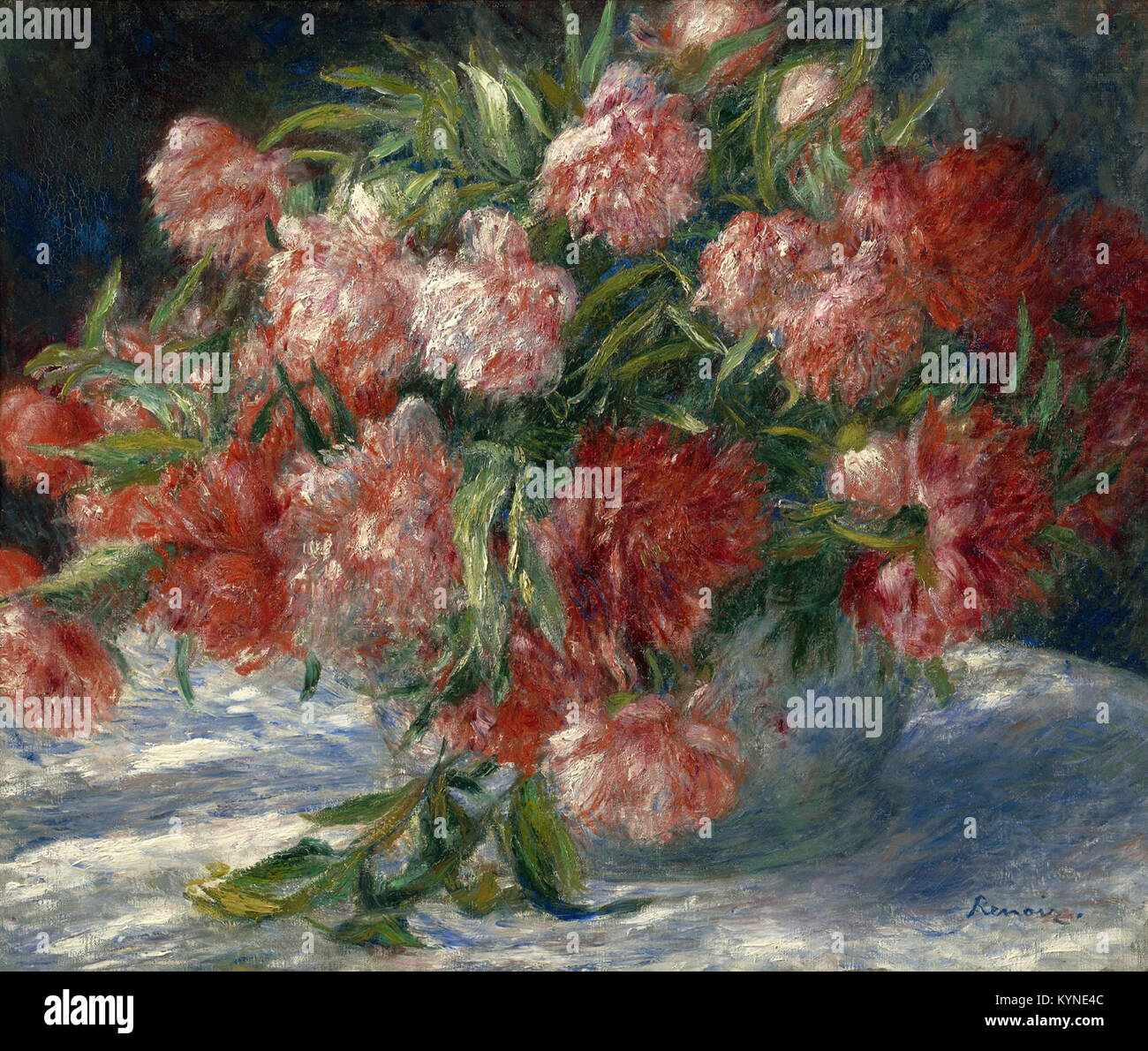 Pierre-Auguste Renoir - Pfingstrosen Stockfoto