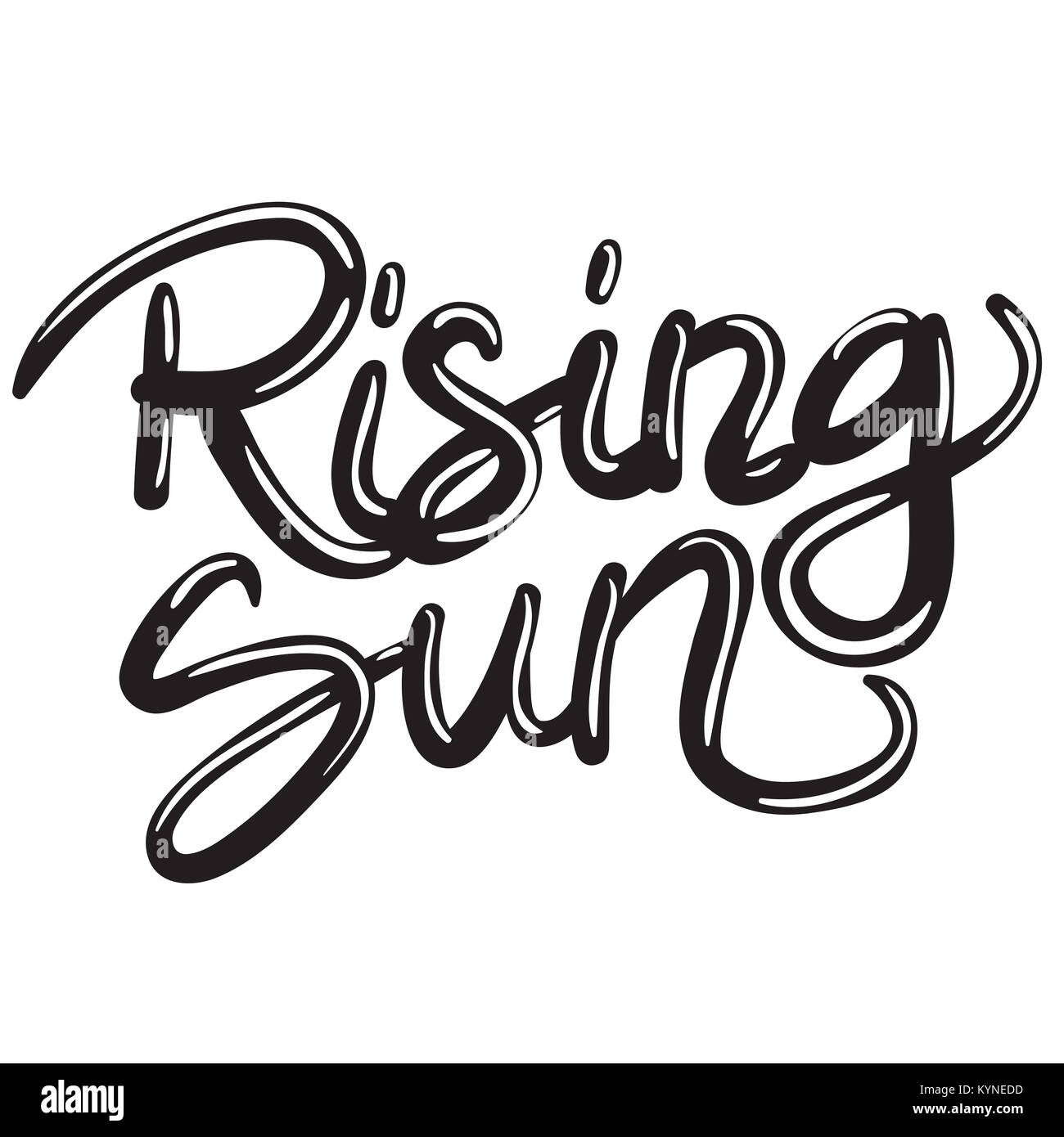 Handschriftliche Beschriftung phrase Rising Sun Stockfoto