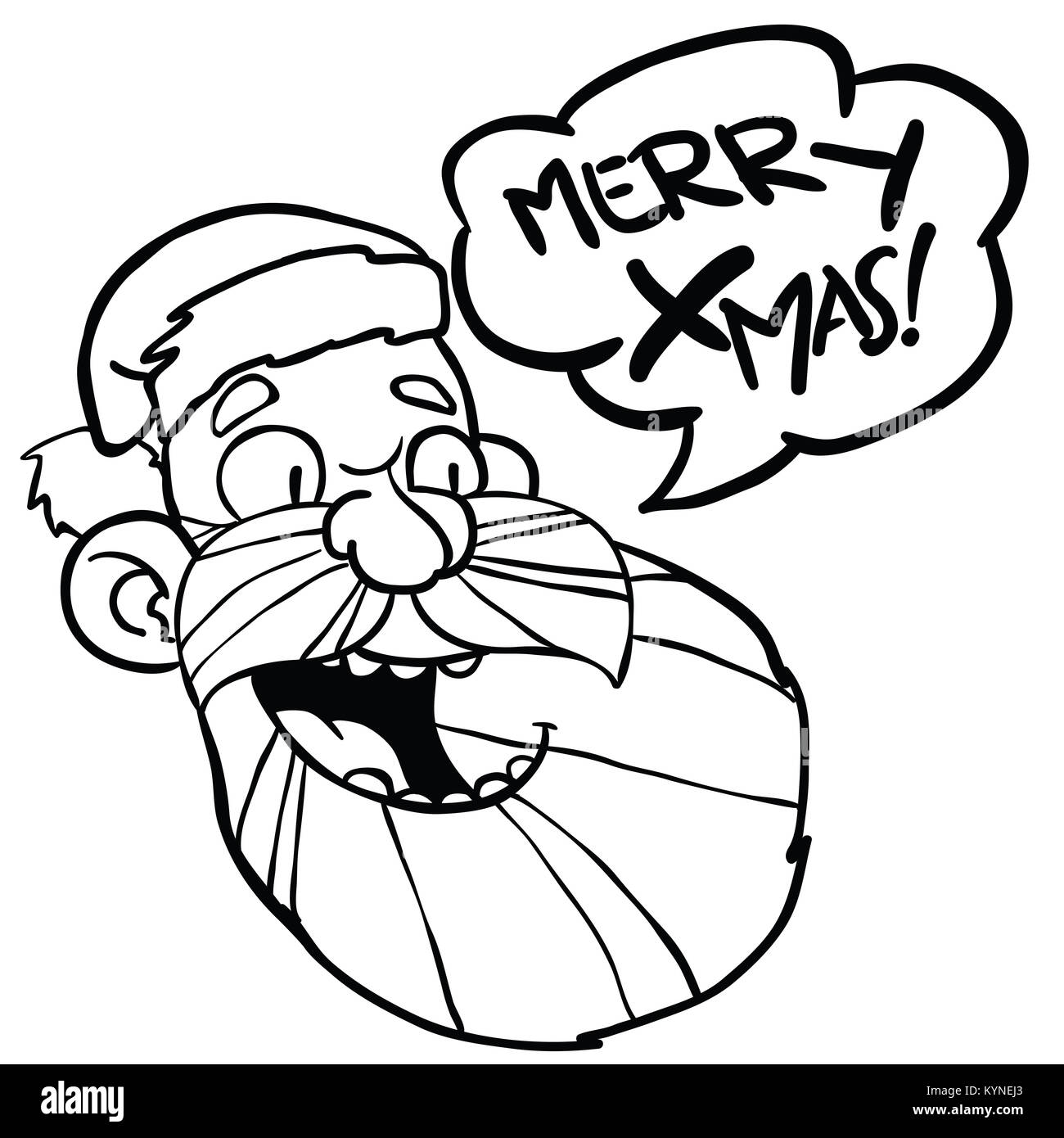 Santa Cartoon Illustration auf weißen isoliert Stockfoto