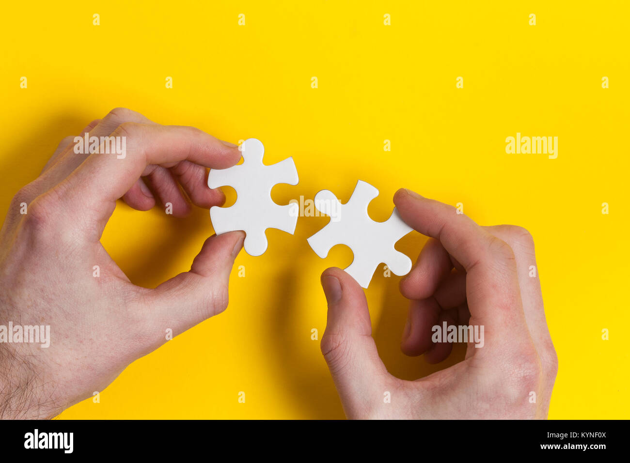 Jigsaw Pieces, zusammen. Business Solution Concept Stockfoto