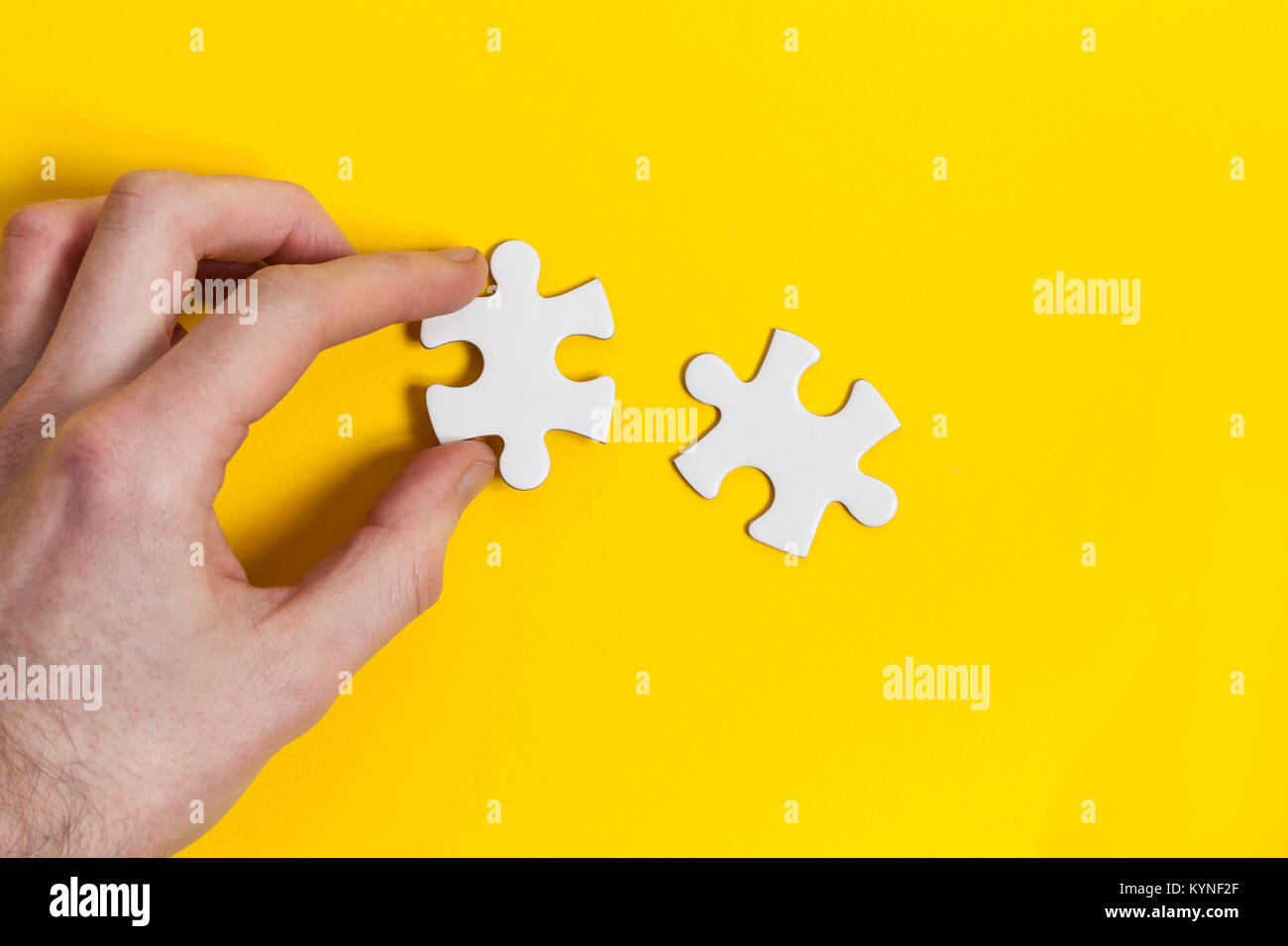 Jigsaw Pieces, zusammen. Business Solution Concept Stockfoto