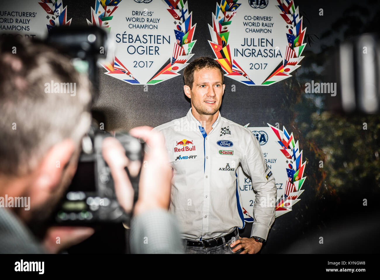 Weltmeister Sebastien Ogier von M-Sport World Rally Team an der WM starten, Autosport International Racing Car Show 2018 bei NEC Stockfoto