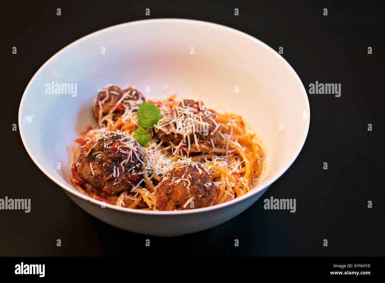 Spaghetti und Fleischbällchen Stockfoto