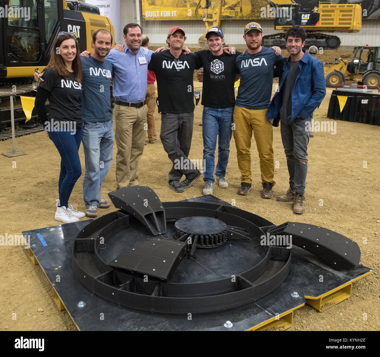 Am 26. August 2017 präsentierte das Team von Foster+Partners | Branch Technology aus Chattanooga, Tennessee, seine 3D-gedruckte Kuppelstruktur und brachte damit die 3D-gedruckte Habitat Challenge der NASA für die Erforschung des Weltraums voran. Stockfoto