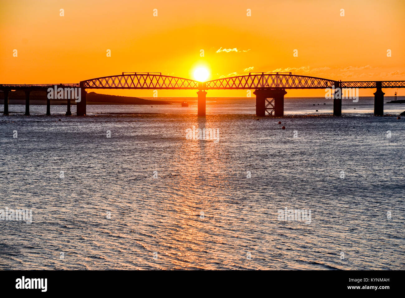 Barmouth Bridge bei Sonnenuntergang Stockfoto