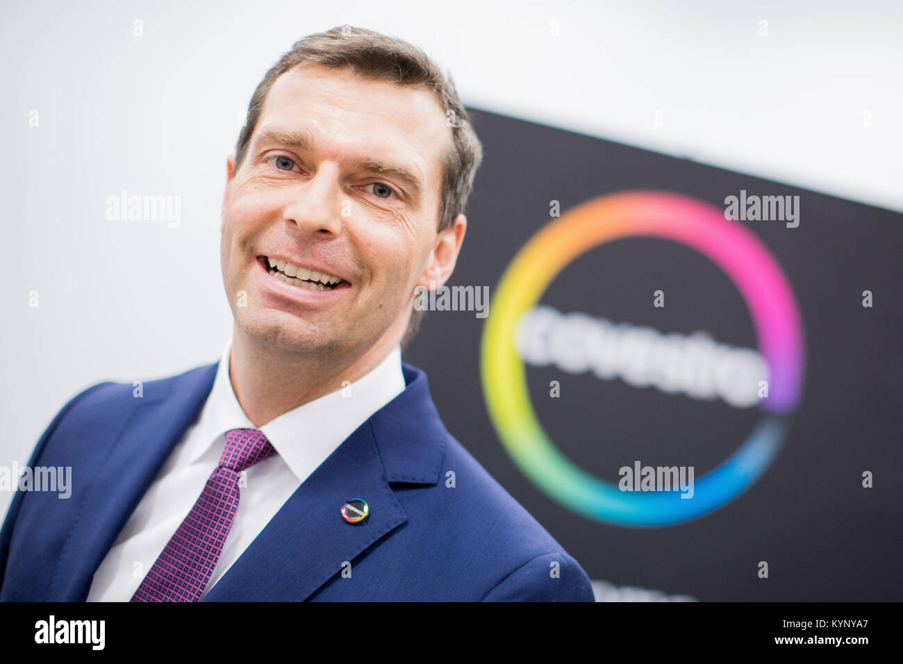 Markus Steilemann, der designierte CEO Covestro AG, steht im Chempark Dorfmargen in Köln, Deutschland, 14. Januar 2018. Foto: Rolf Vennenbernd/dpa Stockfoto