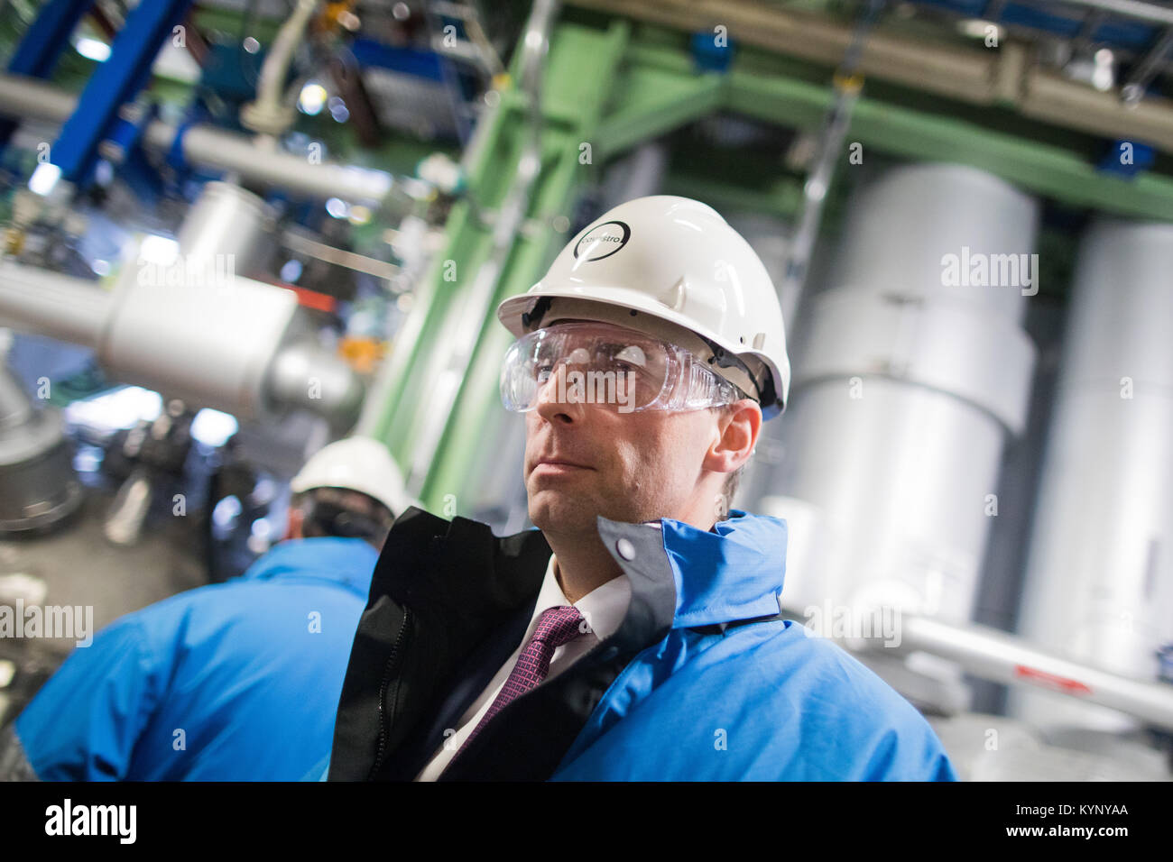 Markus Steilemann, der designierte CEO Covestro AG, steht im Chempark Dorfmargen in Köln, Deutschland, 14. Januar 2018. Foto: Rolf Vennenbernd/dpa Stockfoto
