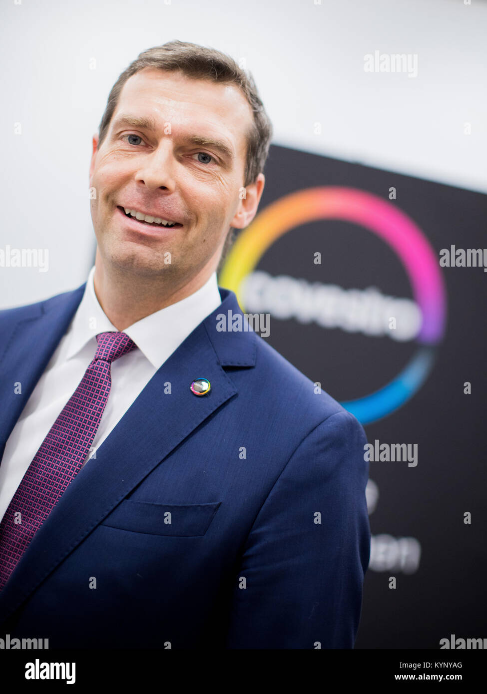 Markus Steilemann, der designierte CEO Covestro AG, steht im Chempark Dorfmargen in Köln, Deutschland, 14. Januar 2018. Foto: Rolf Vennenbernd/dpa Stockfoto