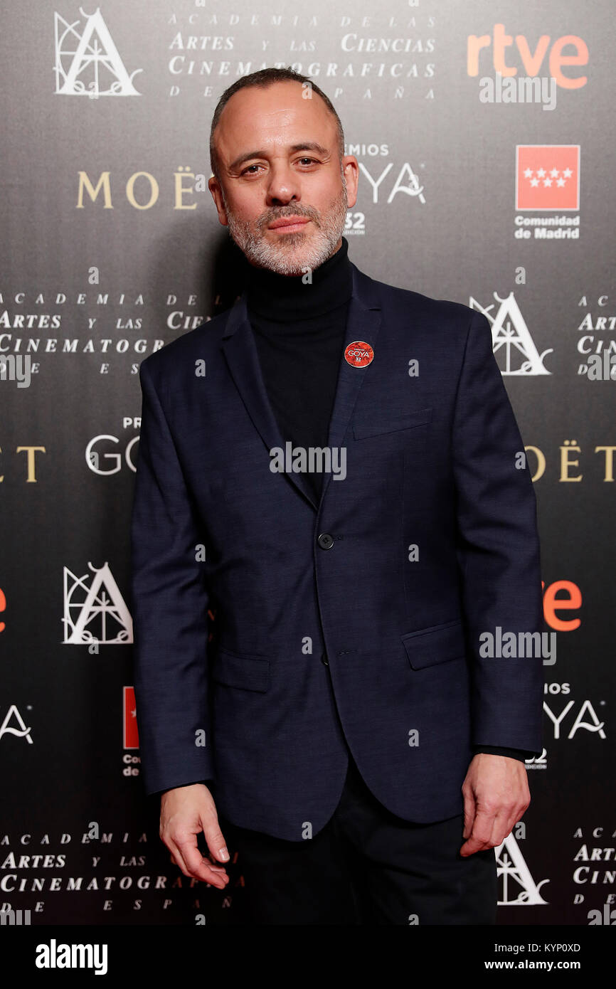 Schauspieler Javier Gutierrez während photocall Nominierungen für die 32th jährliche Goya Awards in Madrid, Montag, 15 Januar, 2018 Credit: Gtres Información más Comuniación auf Linie, S.L./Alamy leben Nachrichten Stockfoto