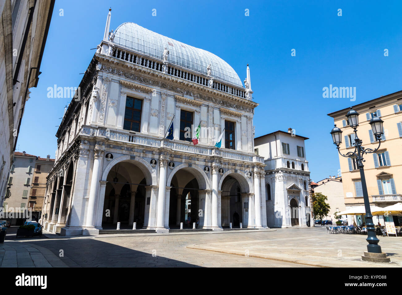 Der Palazzo della Loggia, ein Renaissanceschloss in Brescia, Italien, aktuelle Website der Stadtverwaltung Stockfoto