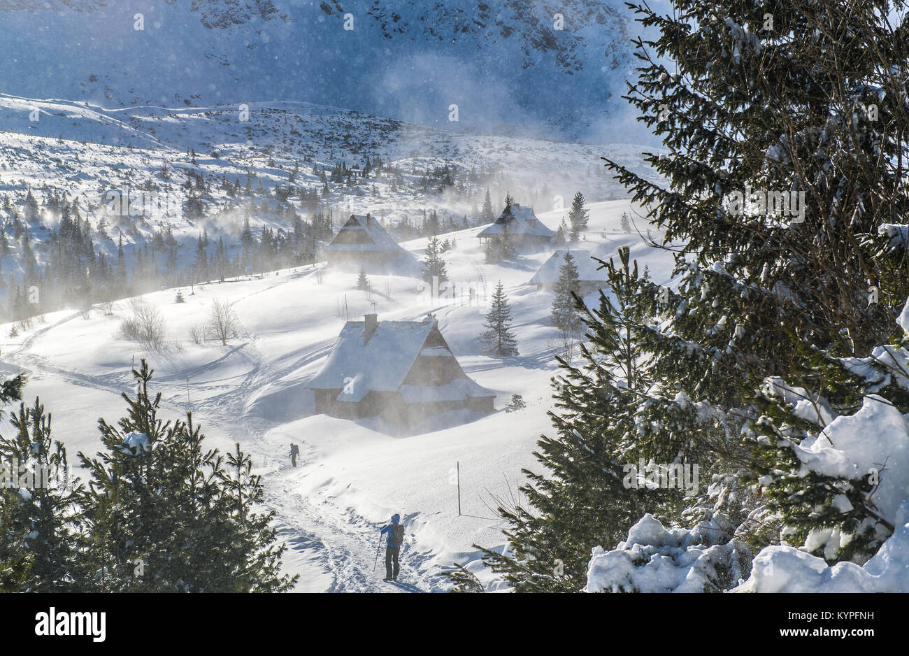 Tatra - starker Wind und Schnee Stockfoto