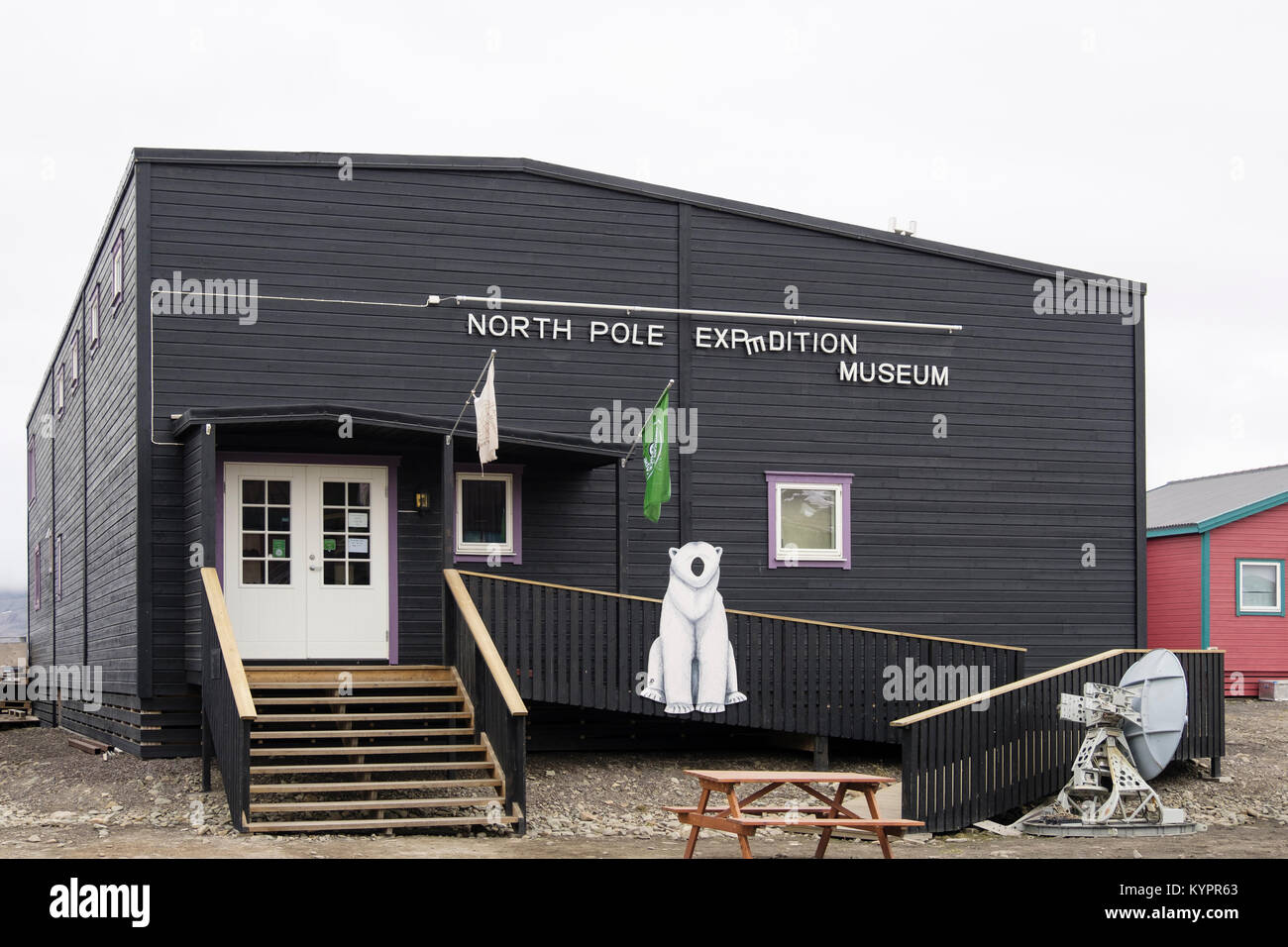 Nordpol Expedition Museum in Longyearbyen, Spitzbergen, Svalbard, Norwegen, Skandinavien Stockfoto