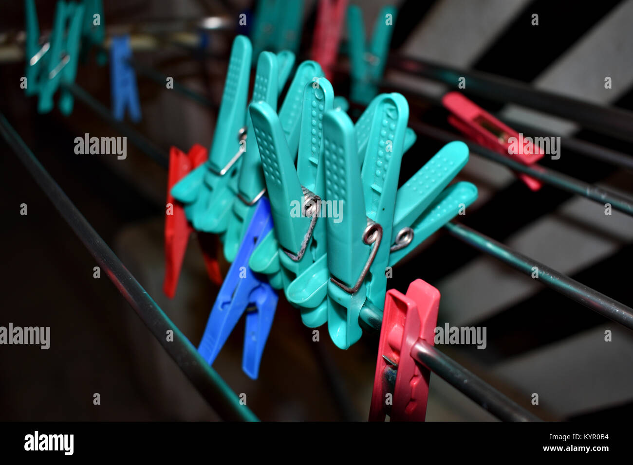 Pegs Stockfoto