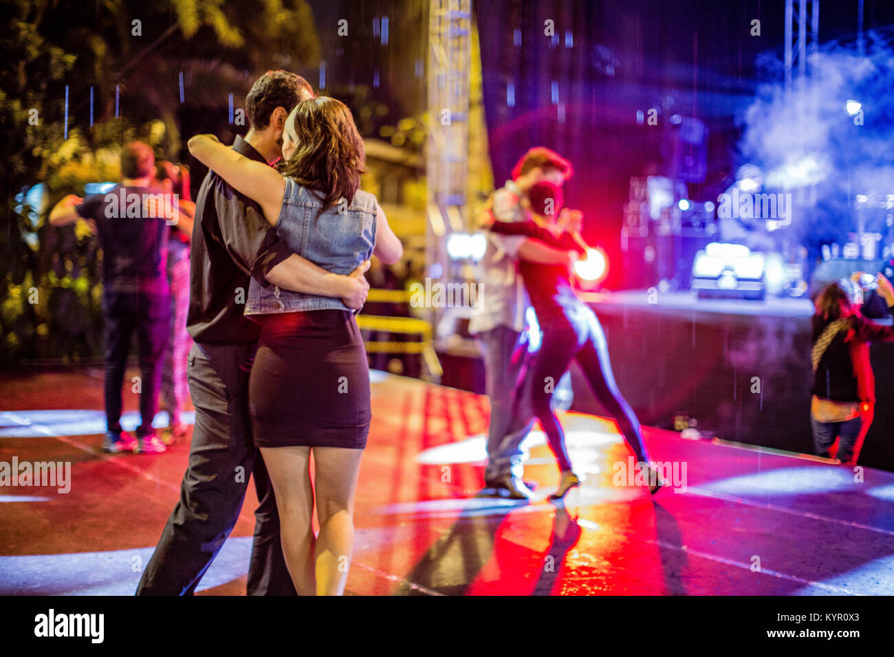 Medellin ist als zweites Zentrum der Welt des Tango nach Buenos Aires und Gastgeber des jährlichen Tango Festival. Stockfoto